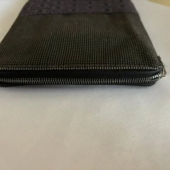 Hermes Clutch Bag Ale Line  Zip Around Gray Canvas - Picture 2 of 16